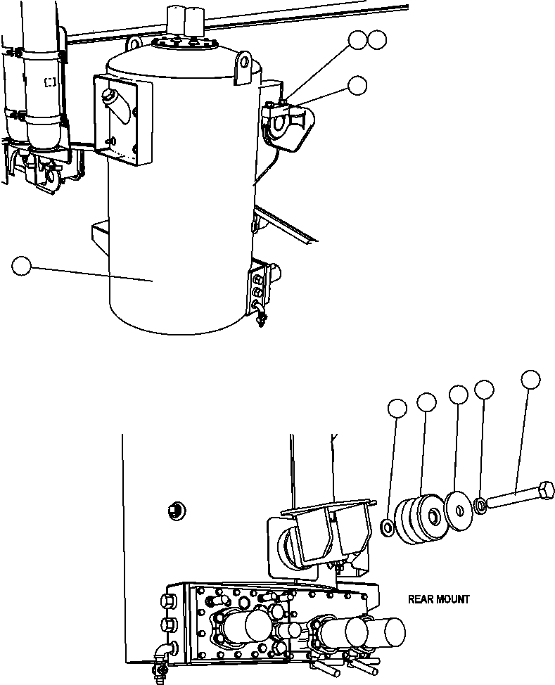 Komatsu parts book diagram for AFE47-FE 730E S/N A30512 - A30517    ROSSING URANIUM: HYDRAULIC TANK INSTALLATION