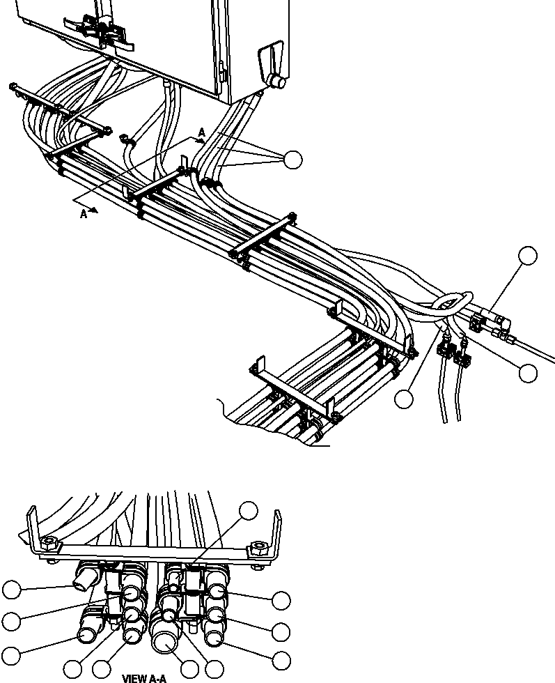 Komatsu parts book diagram for AFE47-FE 730E S/N A30512 - A30517    ROSSING URANIUM: BRAKE CABINET/CAB PIPING