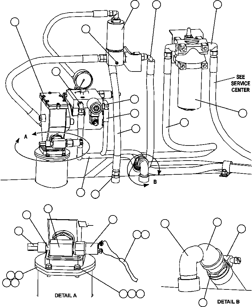 Komatsu parts book diagram for AFE47-FE 730E S/N A30512 - A30517    ROSSING URANIUM: AUTOMATIC LUBRICATION - PUMP INSTALLATION