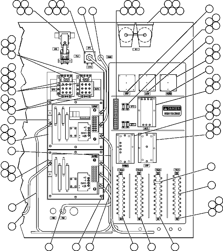 Komatsu parts book diagram for AFE47-FE 730E S/N A30512 - A30517    ROSSING URANIUM: CONTROL CABINET ASSEMBLY