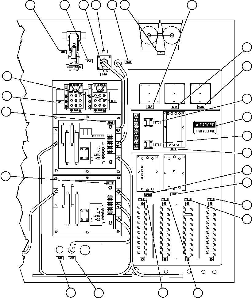 Komatsu parts book diagram for AFE47-FE 730E S/N A30512 - A30517    ROSSING URANIUM: CONTROL CABINET ASSEMBLY - 10