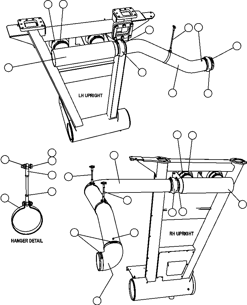 Komatsu parts book diagram for AFE47-FF 730E S/N A30518 - A30520 & A30523     DARMA HENWA: AIR CLEANER PIPING & INSTALLATION