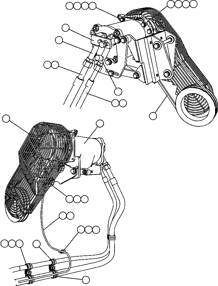 Komatsu parts book diagram for AFE47-FF 730E S/N A30518 - A30520 & A30523     DARMA HENWA: AIR CONDITIONER COMPRESSOR INSTALLATION