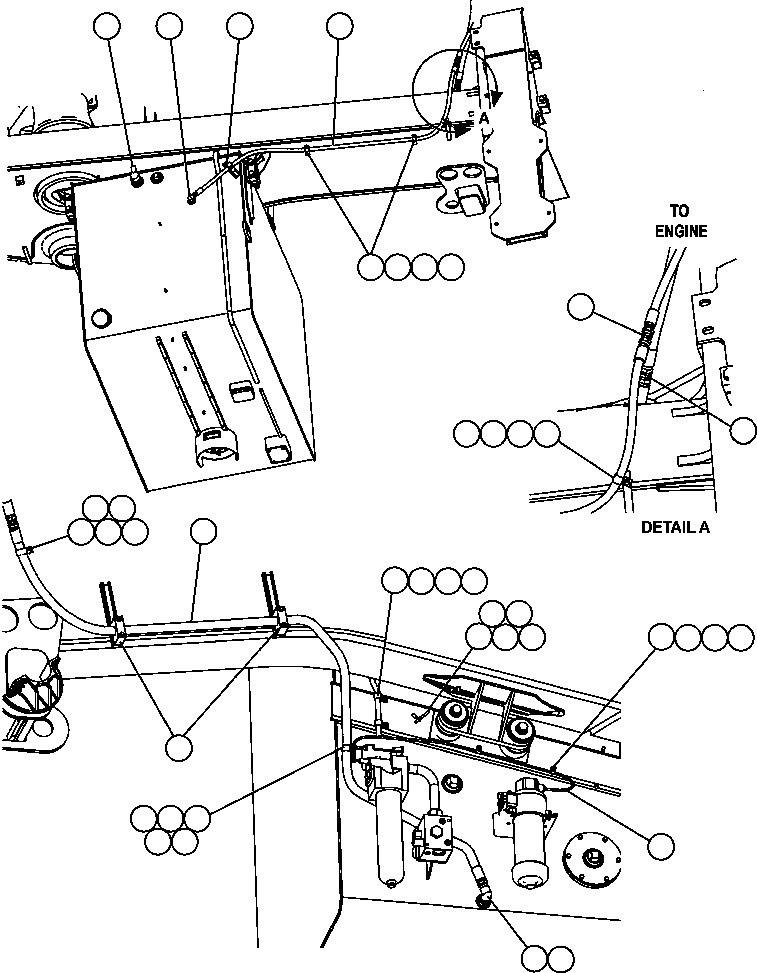 Komatsu parts book diagram for AFE47-FF 730E S/N A30518 - A30520 & A30523     DARMA HENWA: FUEL SYSTEM PIPING