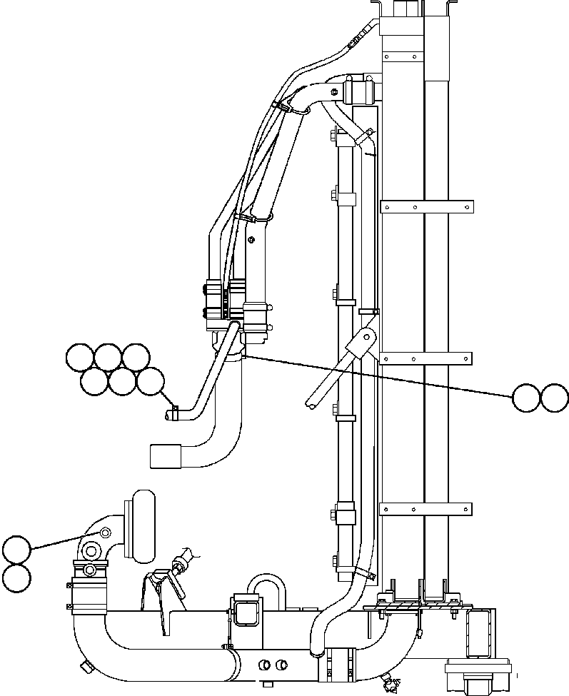 Komatsu parts book diagram for AFE47-FH 730E S/N A30524     NITTETSU: RADIATOR PIPING - 3