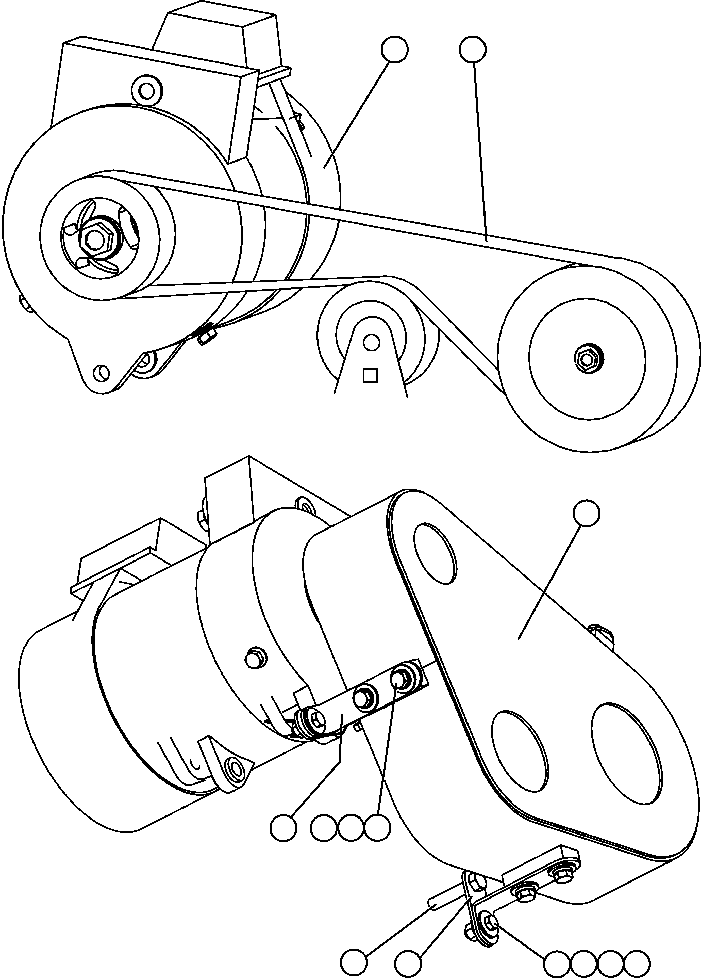 Komatsu parts book diagram for AFE47-FH 730E S/N A30524     NITTETSU: BATTERY CHARGING ALTERNATOR INSTL