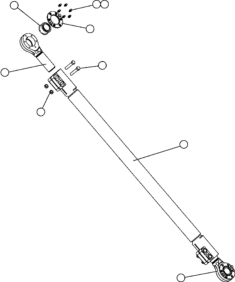 Komatsu parts book diagram for AFE47-FH 730E S/N A30524     NITTETSU: TIE ROD ASSEMBLY