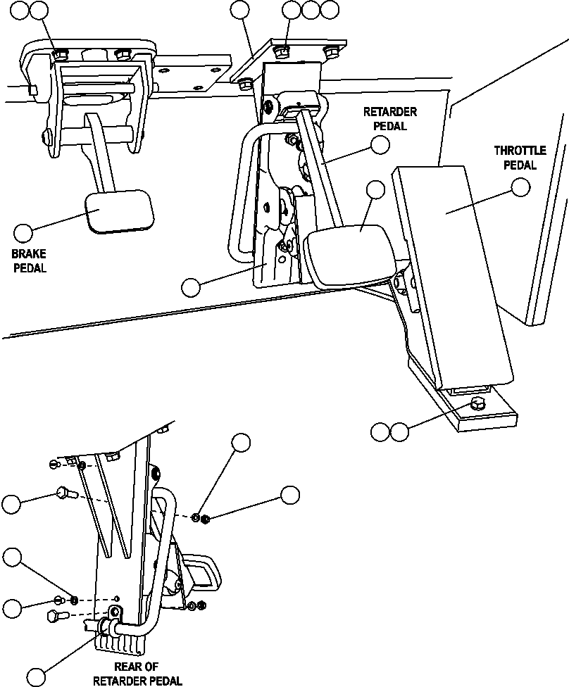 Komatsu parts book diagram for AFE47-FH 730E S/N A30524     NITTETSU: PEDAL INSTALLATION