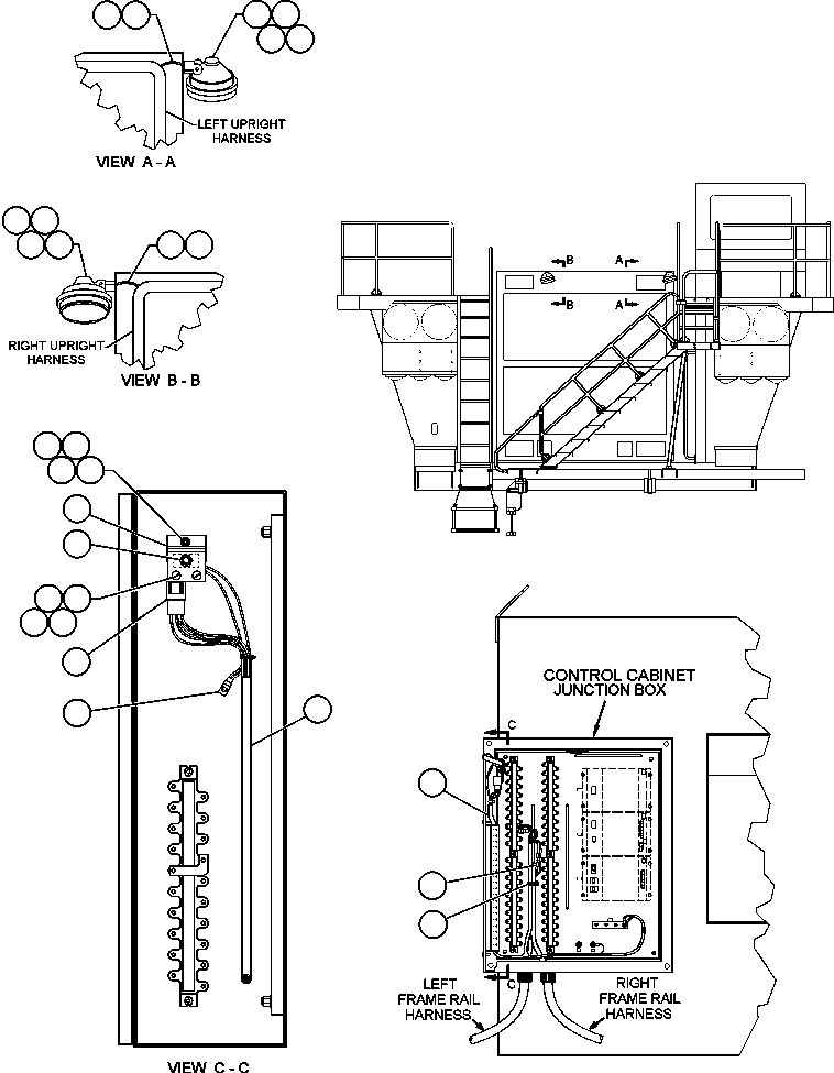 Komatsu parts book diagram for AFE47-FH 730E S/N A30524     NITTETSU: DIAGONAL LADDER LIGHTS & WIRING