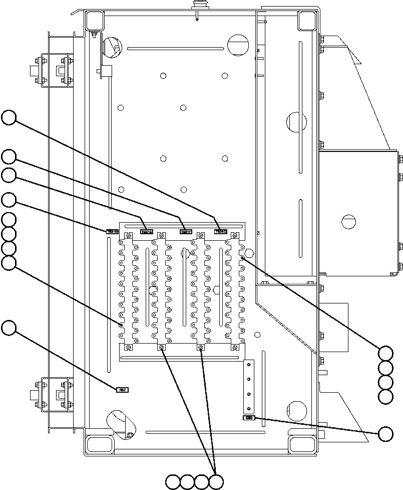 Komatsu parts book diagram for AFE47-FH 730E S/N A30524     NITTETSU: CONTROL CABINET RIGHT DOOR (LEFT SIDE WALL)