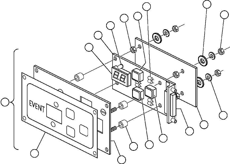 Komatsu parts book diagram for AFE47-FH 730E S/N A30524     NITTETSU: PANEL - DISPLAY EVENT (PB8056)