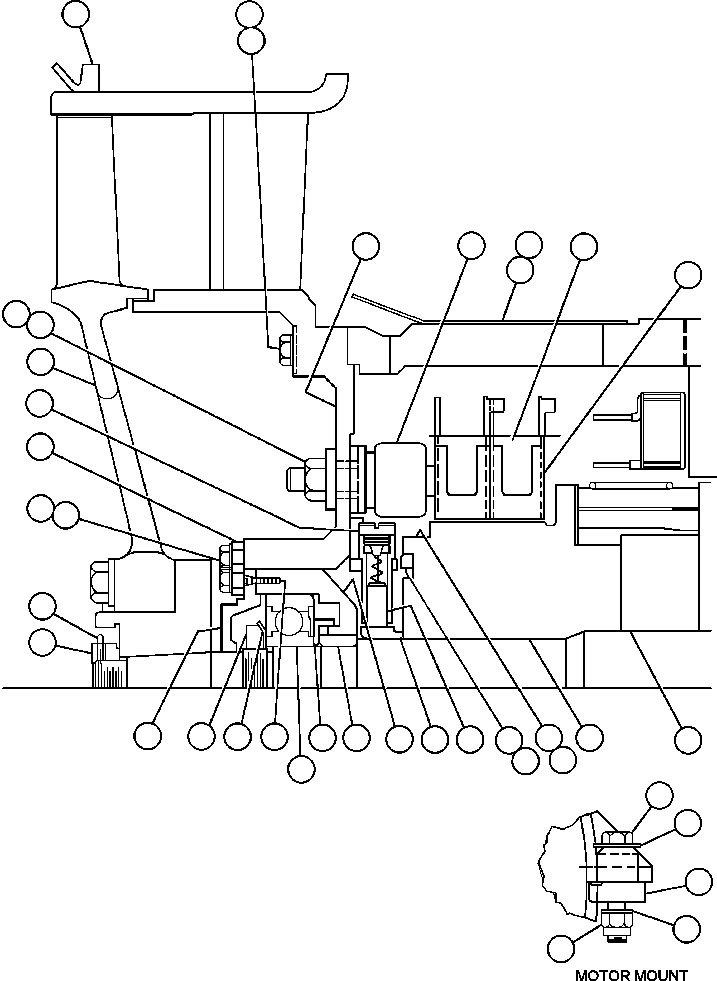 Komatsu parts book diagram for AFE47-FH 730E S/N A30524     NITTETSU: BLOWER MOTOR (COMMUTATOR END) (GE0017)