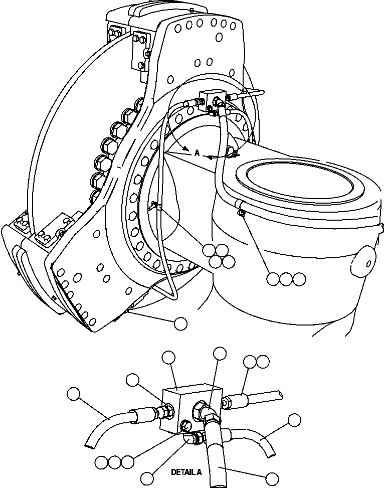 Komatsu parts book diagram for AFE47-FM 730E S/N A30531 - A30534     RUSSIAN COPPER COMPANY (RMK): FRONT BRAKE PIPING