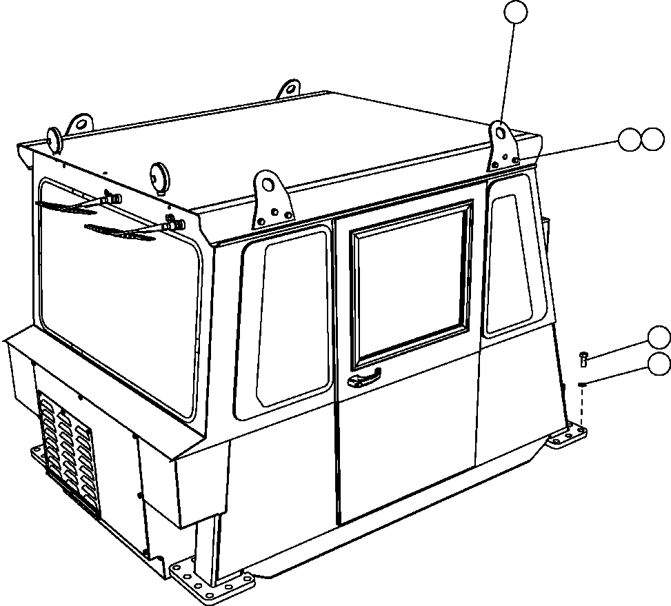 Komatsu parts book diagram for AFE47-FM 730E S/N A30531 - A30534     RUSSIAN COPPER COMPANY (RMK): CAB MOUNTING