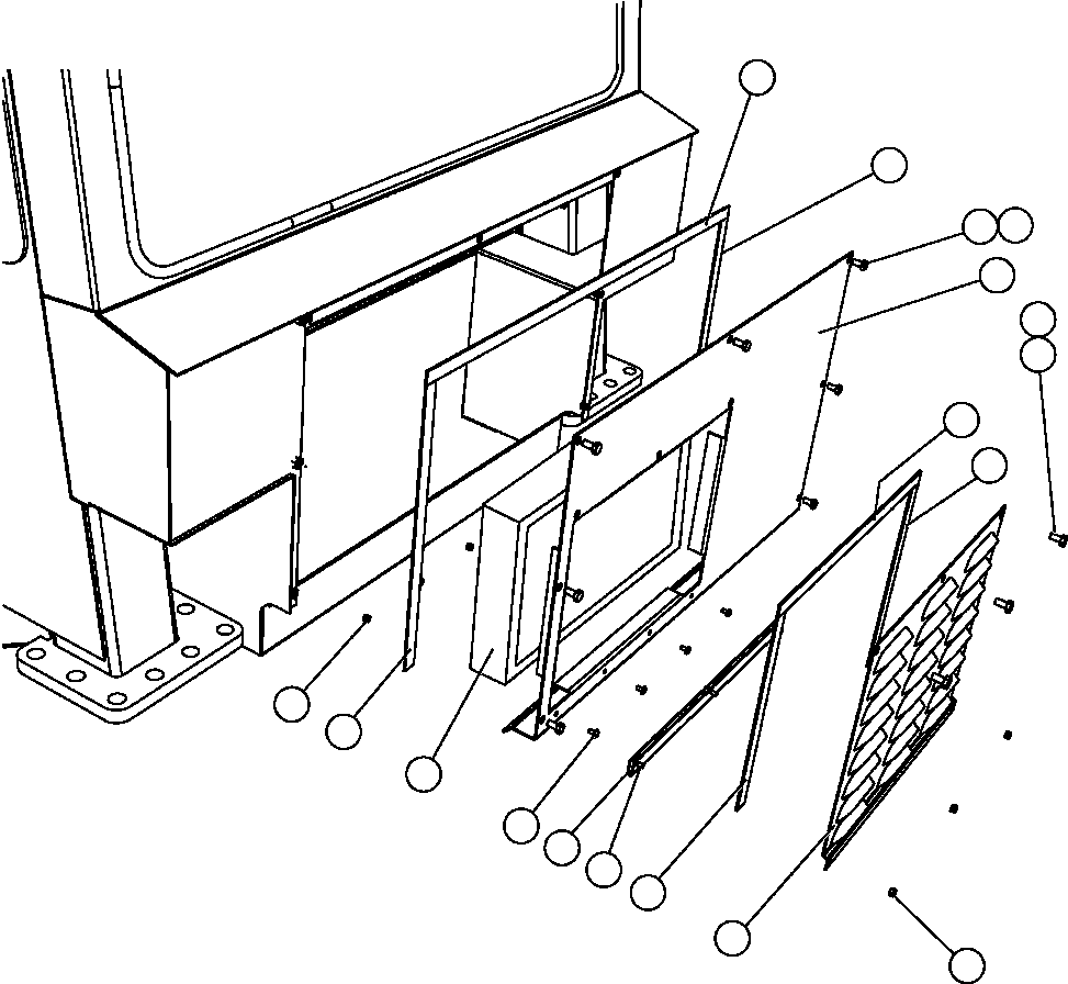 Komatsu parts book diagram for AFE47-FM 730E S/N A30531 - A30534     RUSSIAN COPPER COMPANY (RMK): FRONT ACCESS COVER