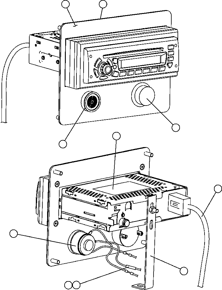 Komatsu parts book diagram for AFE47-FM 730E S/N A30531 - A30534     RUSSIAN COPPER COMPANY (RMK): RADIO MODULE (EL5800)