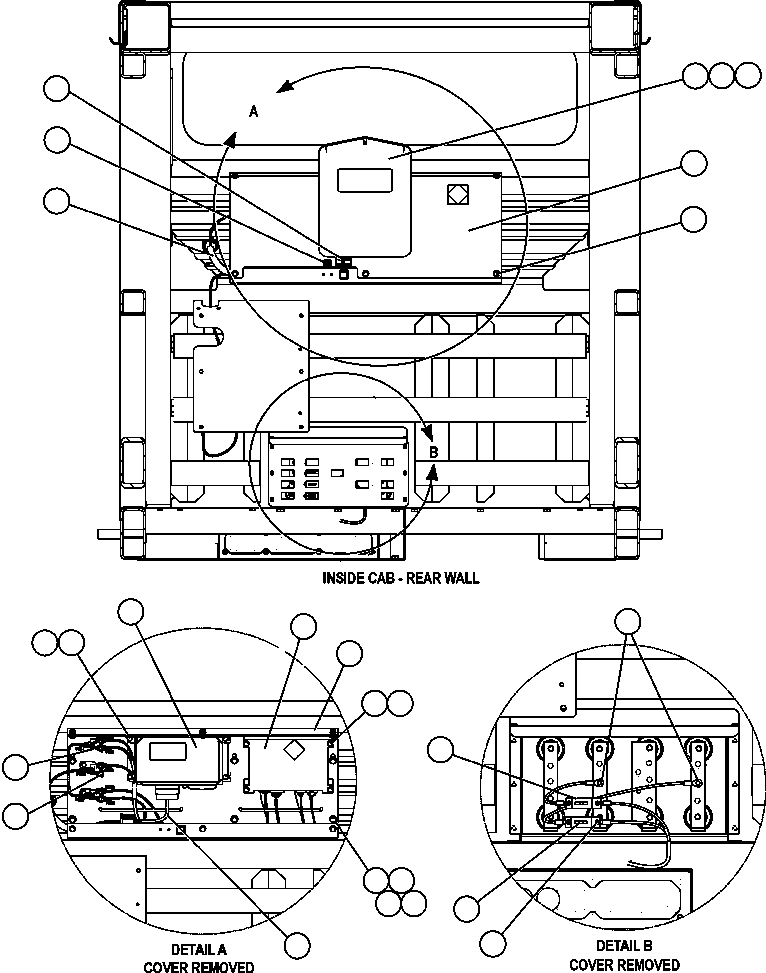 Komatsu parts book diagram for AFE47-FM 730E S/N A30531 - A30534     RUSSIAN COPPER COMPANY (RMK): VHMS - CAB INSTALLATION