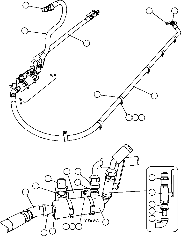 Komatsu parts book diagram for AFE47-FM 730E S/N A30531 - A30534     RUSSIAN COPPER COMPANY (RMK): FUEL HEATER INSTALLATION