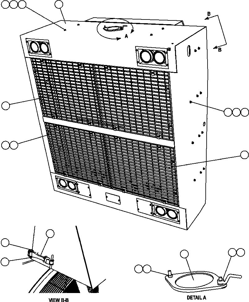 Komatsu parts book diagram for AFE47-FP 730E S/N A30541 - A30545 & A30550 - A30551      DARMA HENWA: HOOD & GRILLE