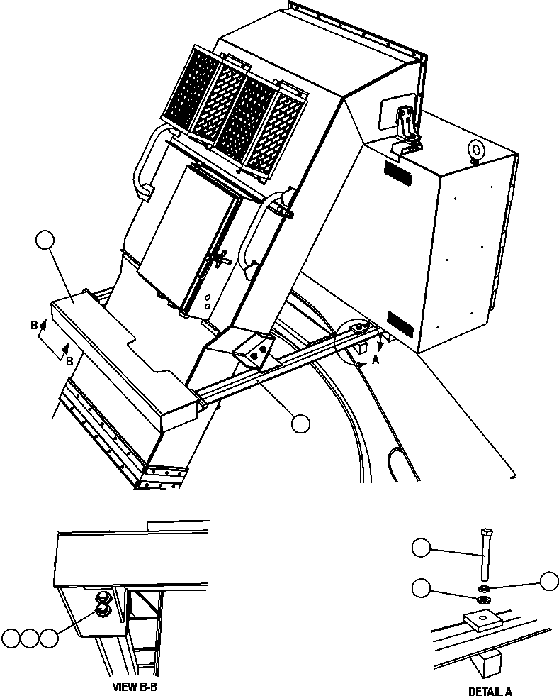 Komatsu parts book diagram for AFE47-FP 730E S/N A30541 - A30545 & A30550 - A30551      DARMA HENWA: REAR CENTER DECK & SUPPORT INSTALLATION