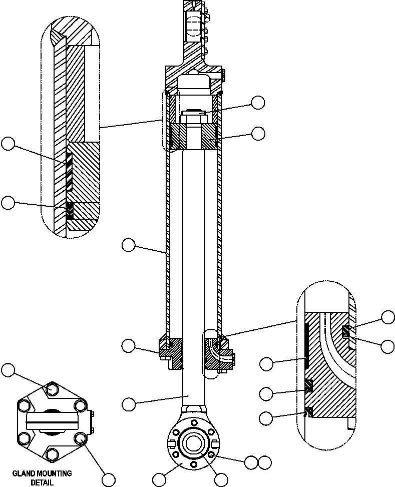 Komatsu parts book diagram for AFE47-FP 730E S/N A30541 - A30545 & A30550 - A30551      DARMA HENWA: STEERING CYLINDER AND BEARINGS