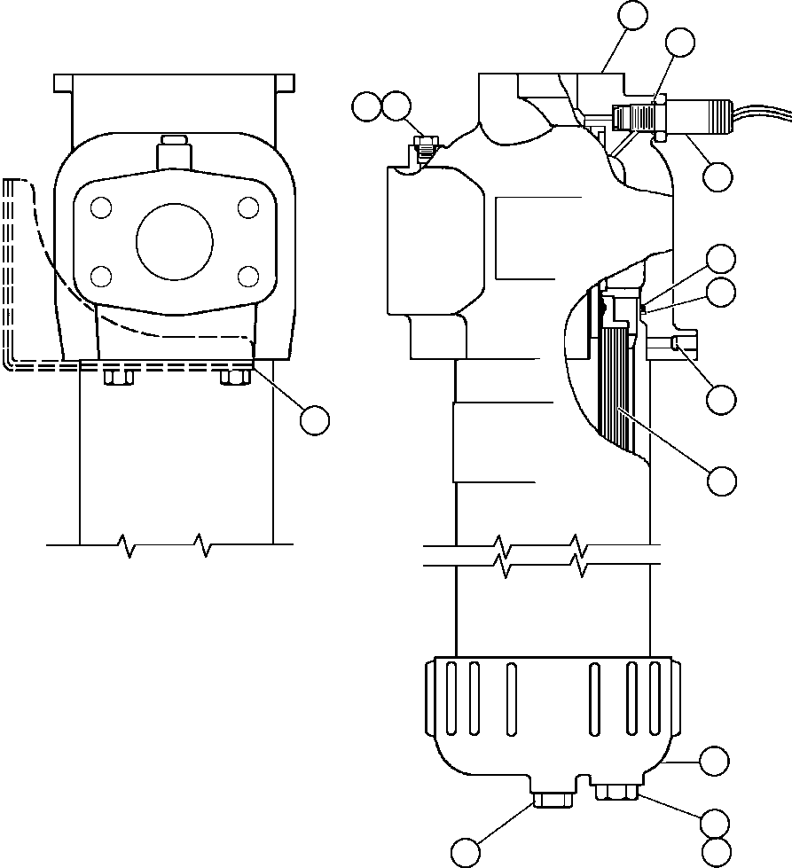 Komatsu parts book diagram for AFE47-FP 730E S/N A30541 - A30545 & A30550 - A30551      DARMA HENWA: HI-PRESSURE FILTER ASSEMBLY (PB9715)