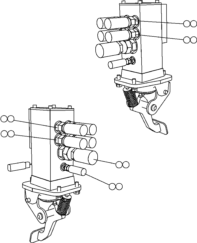 Komatsu parts book diagram for AFE47-FP 730E S/N A30541 - A30545 & A30550 - A30551      DARMA HENWA: BRAKE VALVE PIPING