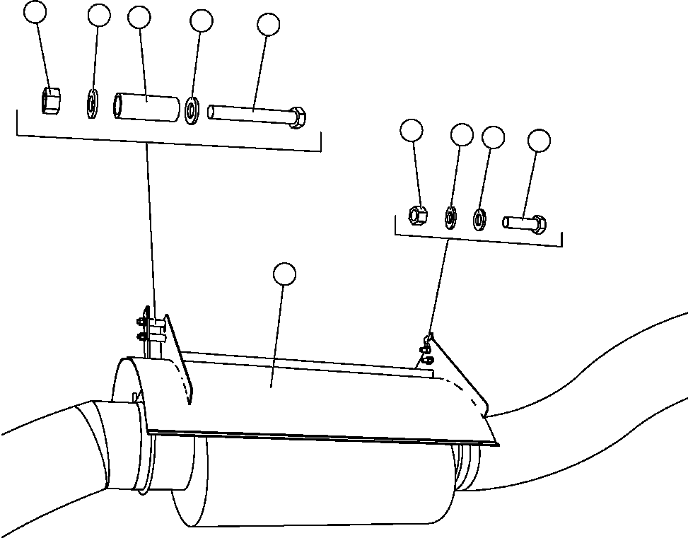 Komatsu parts book diagram for AFE47-FQ 730E S/N A30546 - A30549     ROSSING URANIUM: MUFFLER SHIELD
