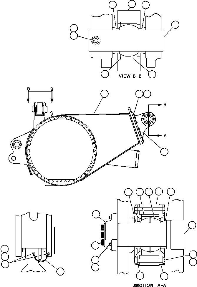 Komatsu parts book diagram for AFE47-FQ 730E S/N A30546 - A30549     ROSSING URANIUM: DRIVE AXLE & MOUNTING