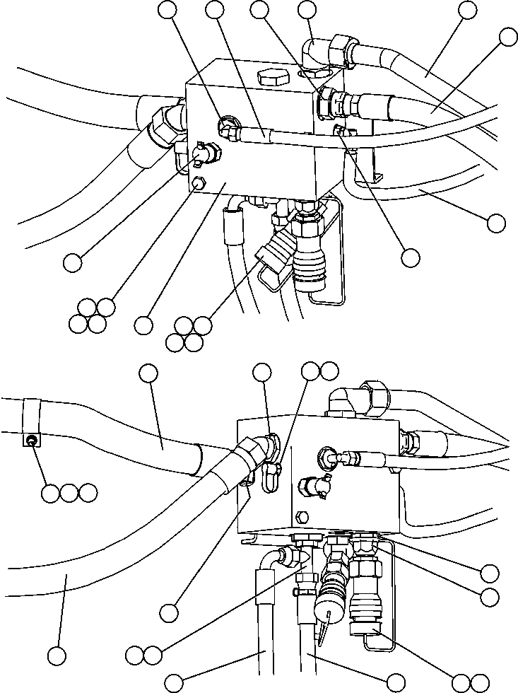 Komatsu parts book diagram for AFE47-FQ 730E S/N A30546 - A30549     ROSSING URANIUM: BLEEDDOWN MANIFOLD INSTALLATION