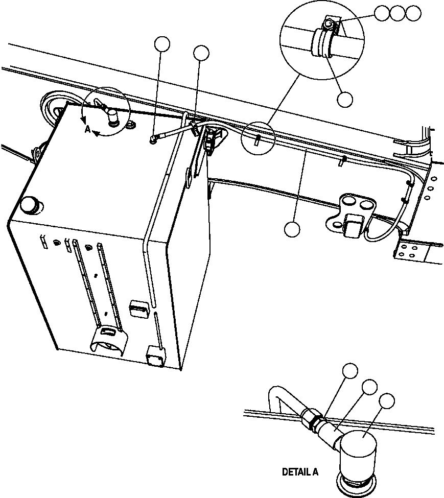 Komatsu parts book diagram for AFE47-FQ 730E S/N A30546 - A30549     ROSSING URANIUM: FUEL SYSTEM PIPING ( 1/3)