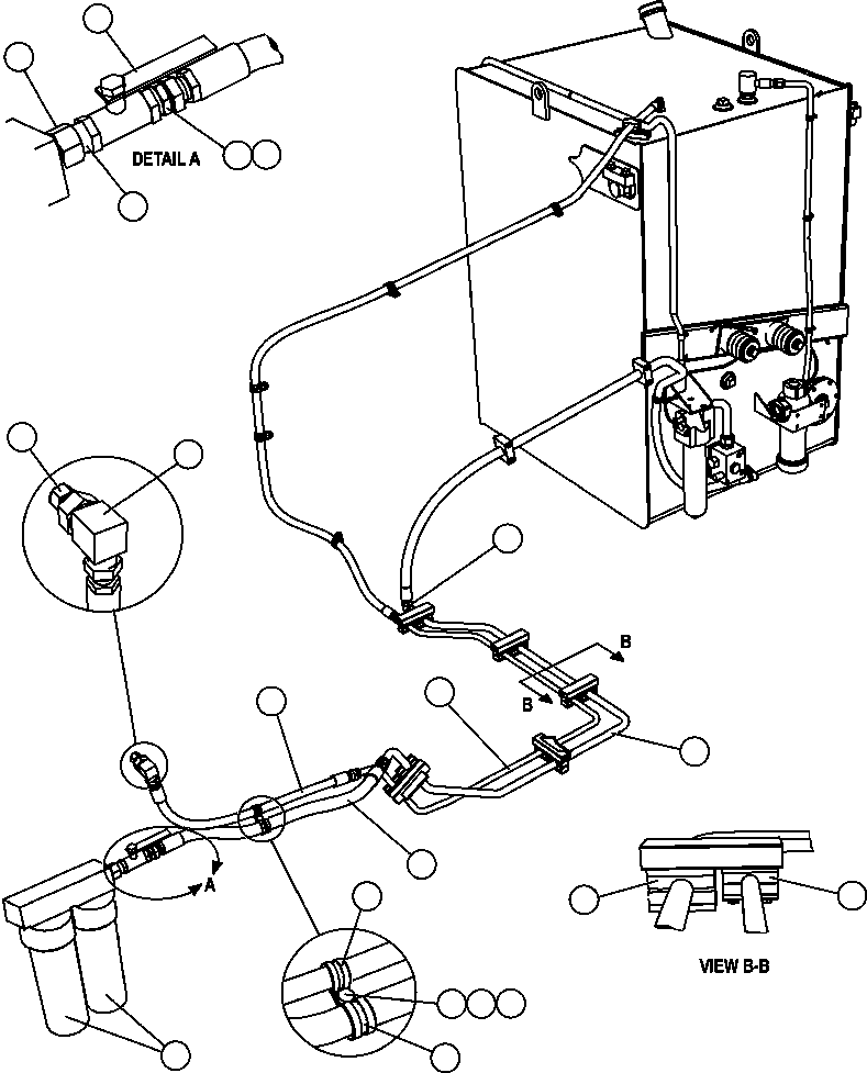 Komatsu parts book diagram for AFE47-FQ 730E S/N A30546 - A30549     ROSSING URANIUM: FUEL SYSTEM PIPING ( 3/3)