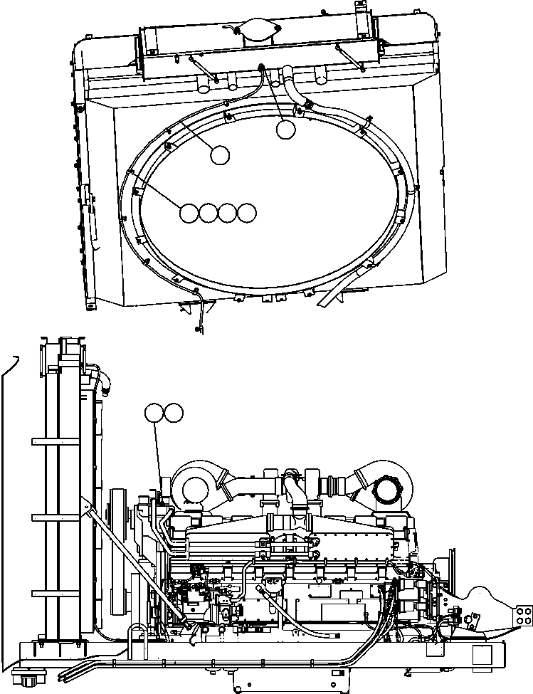 Komatsu parts book diagram for AFE47-FQ 730E S/N A30546 - A30549     ROSSING URANIUM: ENGINE WIRING - COOLING SYSTEM