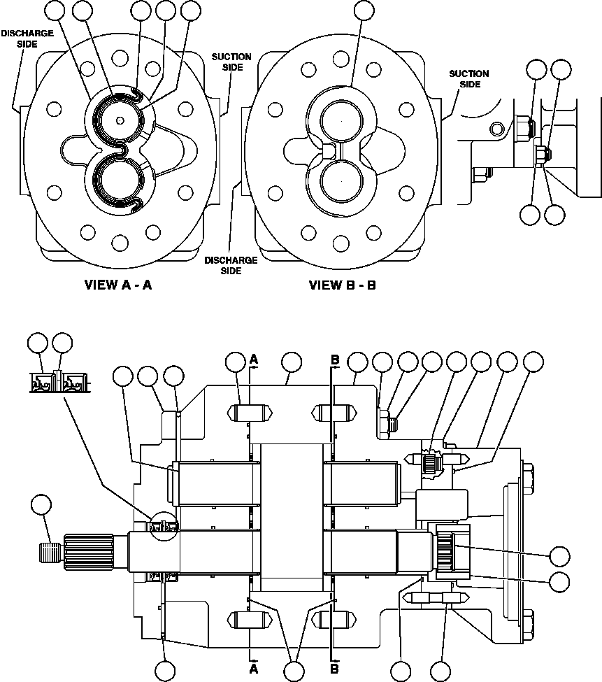 Komatsu parts book diagram for AFE47-FQ 730E S/N A30546 - A30549     ROSSING URANIUM: HOIST PUMP ASSEMBLY (PB9907)