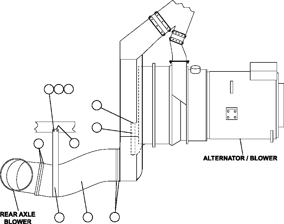 Komatsu parts book diagram for AFE47-FQ 730E S/N A30546 - A30549     ROSSING URANIUM: AXLE BLOWER HOSE INSTALLATION