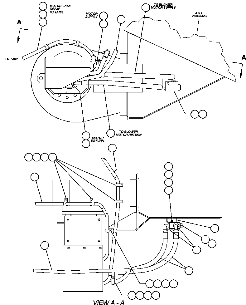 Komatsu parts book diagram for AFE47-FQ 730E S/N A30546 - A30549     ROSSING URANIUM: AUXILIARY BLOWER PIPING - TROLLEY ( 1/3)