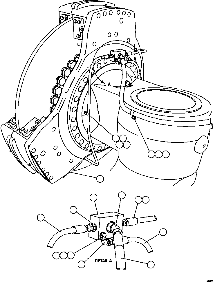 Dump Trucks Komatsu / AFE47-GD 730E S/N A30585-A30588, A30592-A30593, A30597-A30599     BAYOVAR(AFE47-GD) / FRONT BRAKE PIPING ( 1/2)(090 : 55886)