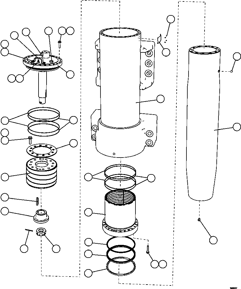 Dump Trucks Komatsu / AFE47-GD 730E S/N A30585-A30588, A30592-A30593, A30597-A30599     BAYOVAR(AFE47-GD) / FRONT SUSPENSION ASSEMBLY(100 : 56032)