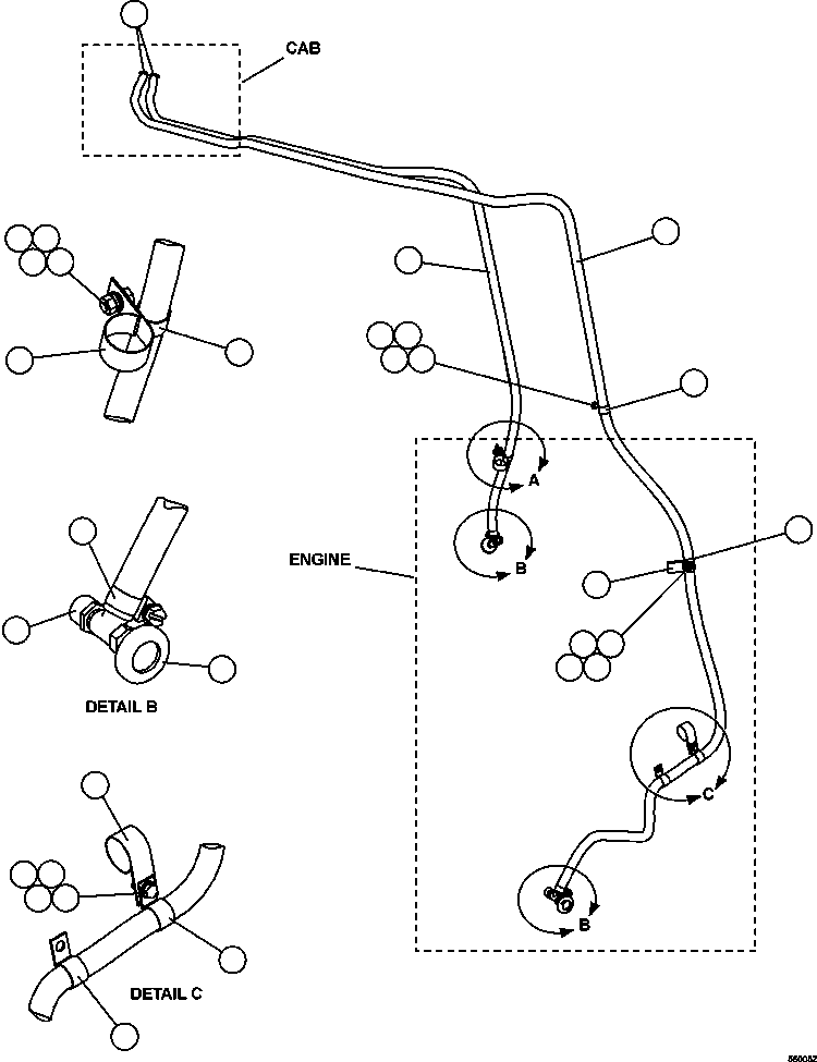 Dump Trucks Komatsu / AFE47-GD 730E S/N A30585-A30588, A30592-A30593, A30597-A30599     BAYOVAR(AFE47-GD) / HEATER PIPING(240 : 56005)