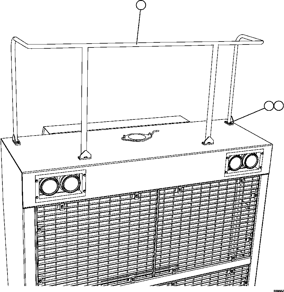 Komatsu parts book diagram for AFE47-GG 730E S/N A30600-A30601 & A30604-A30605    ROSSING (Trolley): GRILLE HANDRAIL