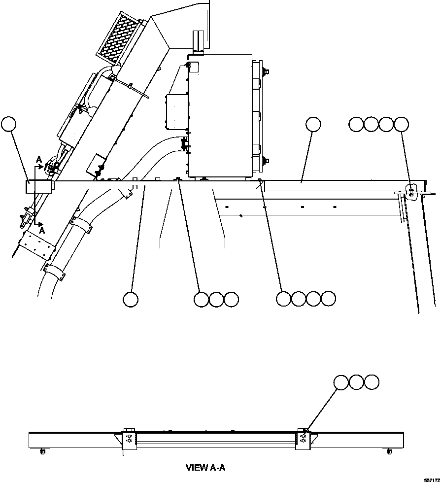 Komatsu parts book diagram for AFE47-GG 730E S/N A30600-A30601 & A30604-A30605    ROSSING (Trolley): CENTER DECK & SUPPORT INSTALLATION