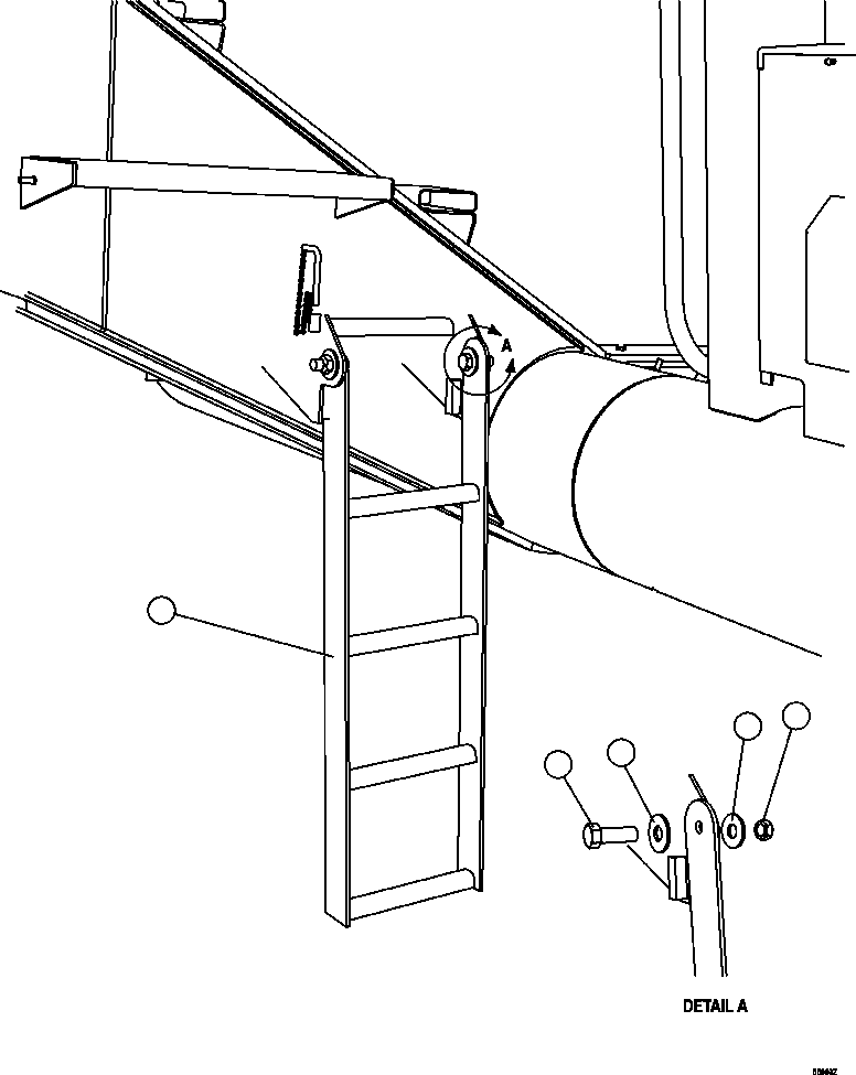 Komatsu parts book diagram for AFE47-GG 730E S/N A30600-A30601 & A30604-A30605    ROSSING (Trolley): ACCESS LADDERS INSTALLATION