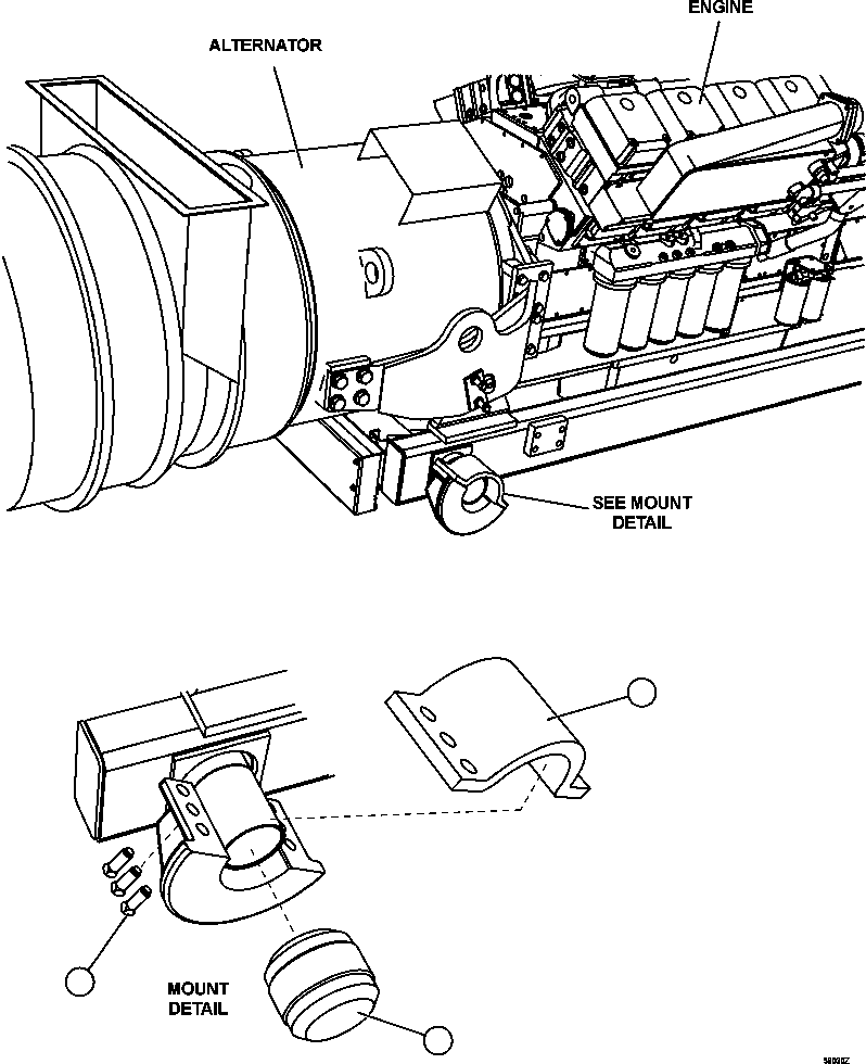 Komatsu parts book diagram for AFE47-GG 730E S/N A30600-A30601 & A30604-A30605    ROSSING (Trolley): SUB-FRAME SIDE MOUNTS