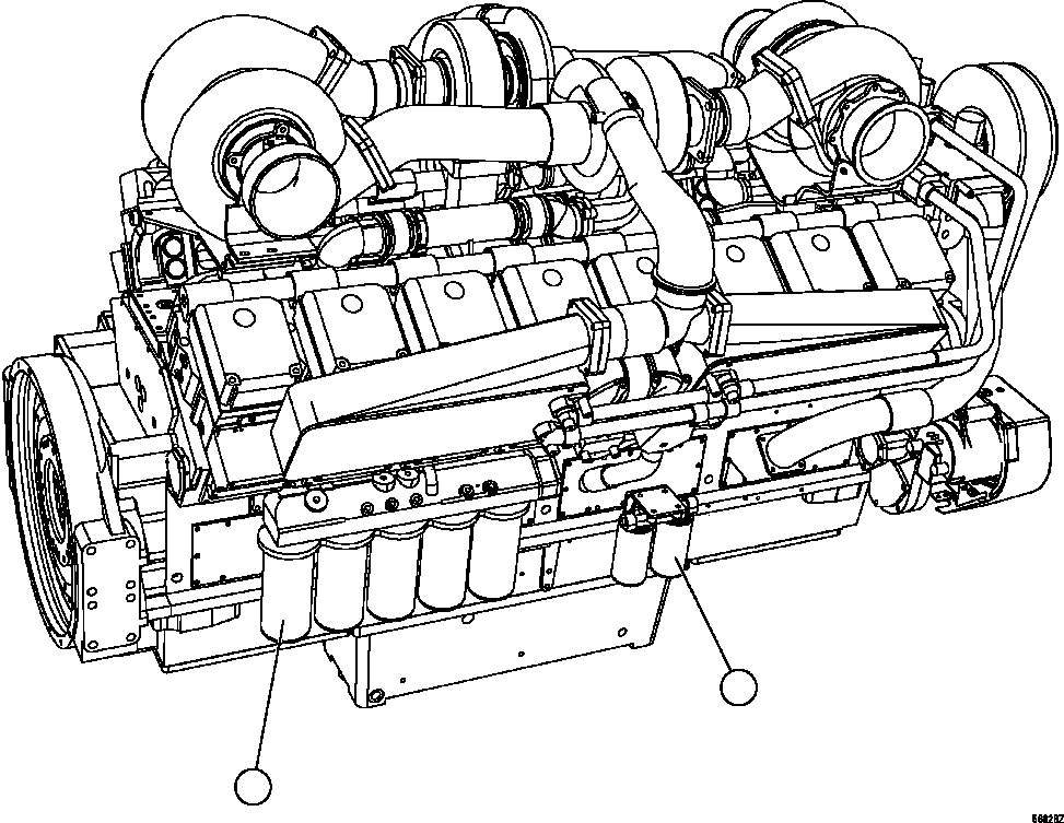 Komatsu parts book diagram for AFE47-GG 730E S/N A30600-A30601 & A30604-A30605    ROSSING (Trolley): ENGINE FILTERS
