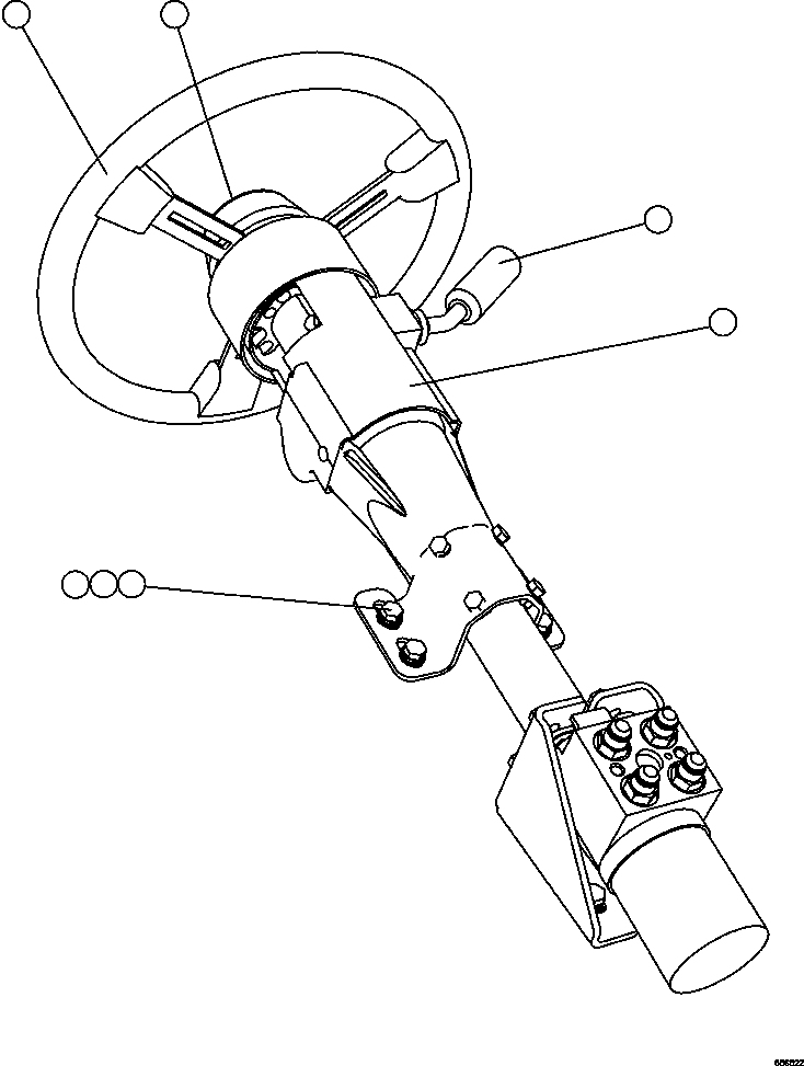 Komatsu parts book diagram for AFE47-GG 730E S/N A30600-A30601 & A30604-A30605    ROSSING (Trolley): STEERING COLUMN INSTALLATION