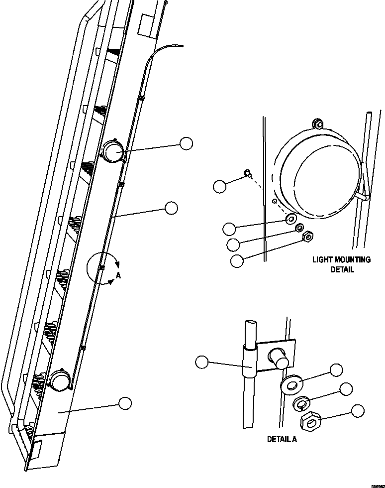 Komatsu parts book diagram for AFE47-GG 730E S/N A30600-A30601 & A30604-A30605    ROSSING (Trolley): RH LADDER ASSEMBLY
