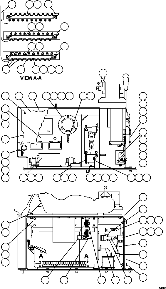 Komatsu parts book diagram for AFE47-GG 730E S/N A30600-A30601 & A30604-A30605    ROSSING (Trolley): CAB INTERFACE COMPARTMENT ( 2/2)