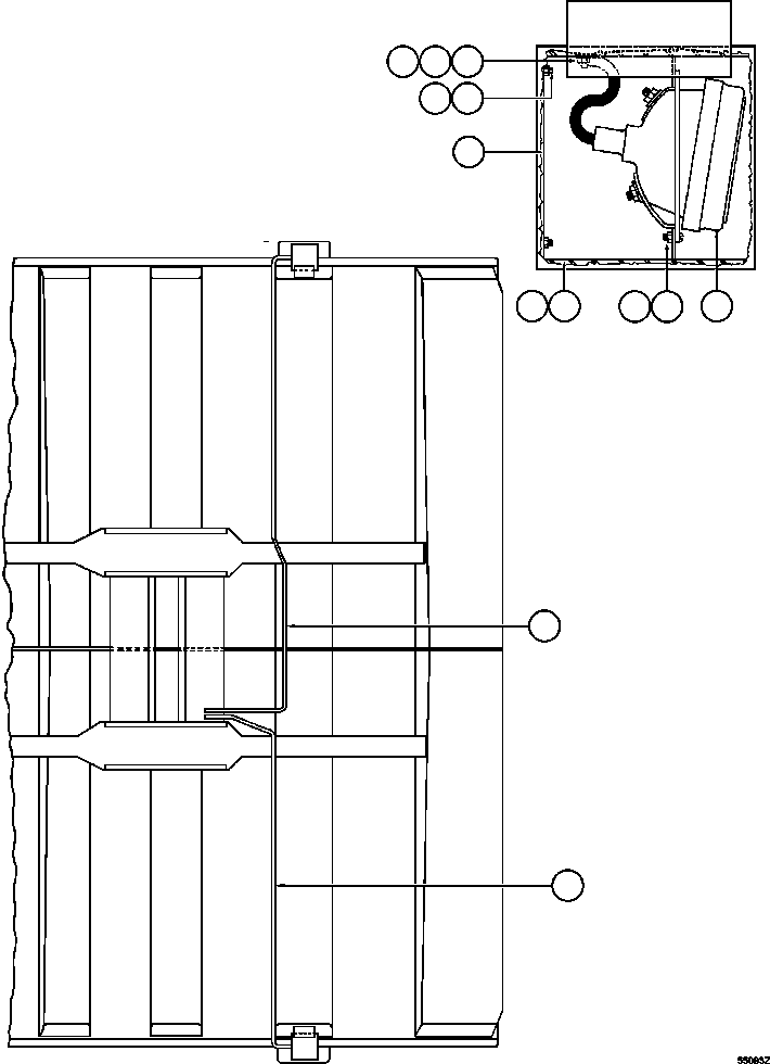 Komatsu parts book diagram for AFE47-GG 730E S/N A30600-A30601 & A30604-A30605    ROSSING (Trolley): REAR TURN & CLEARANCE LIGHTS