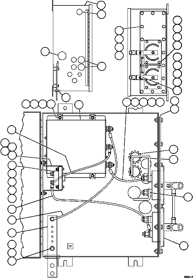Komatsu parts book diagram for AFE47-GG 730E S/N A30600-A30601 & A30604-A30605    ROSSING (Trolley): BATTERY EQUALIZER BOX ASSM (EJ5855)