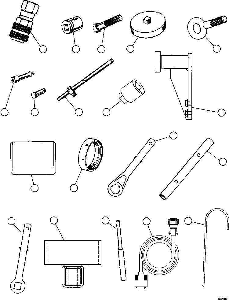 Komatsu parts book diagram for AFE47-GG 730E S/N A30600-A30601 & A30604-A30605    ROSSING (Trolley): TOOL GROUP - INTERNATIONAL